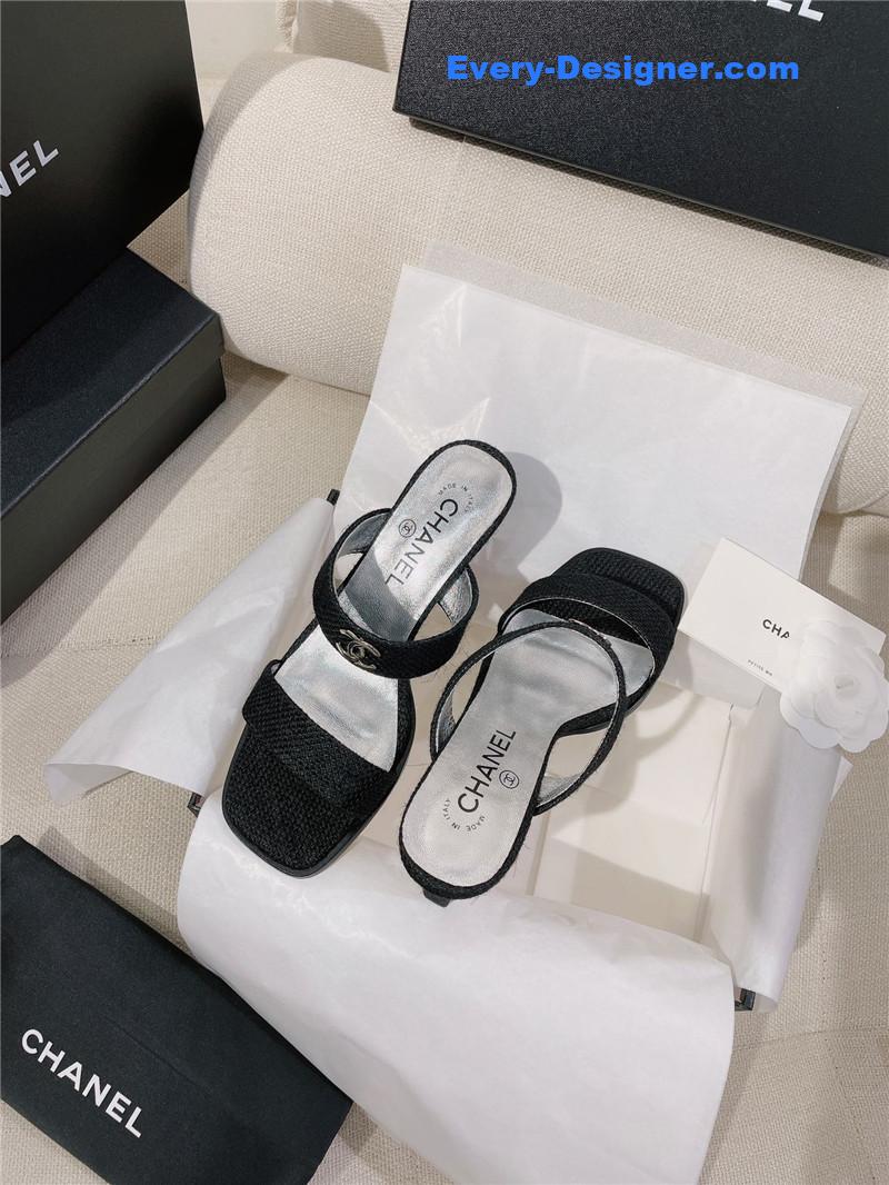 CC double C word with high-heeled sandals and slippers