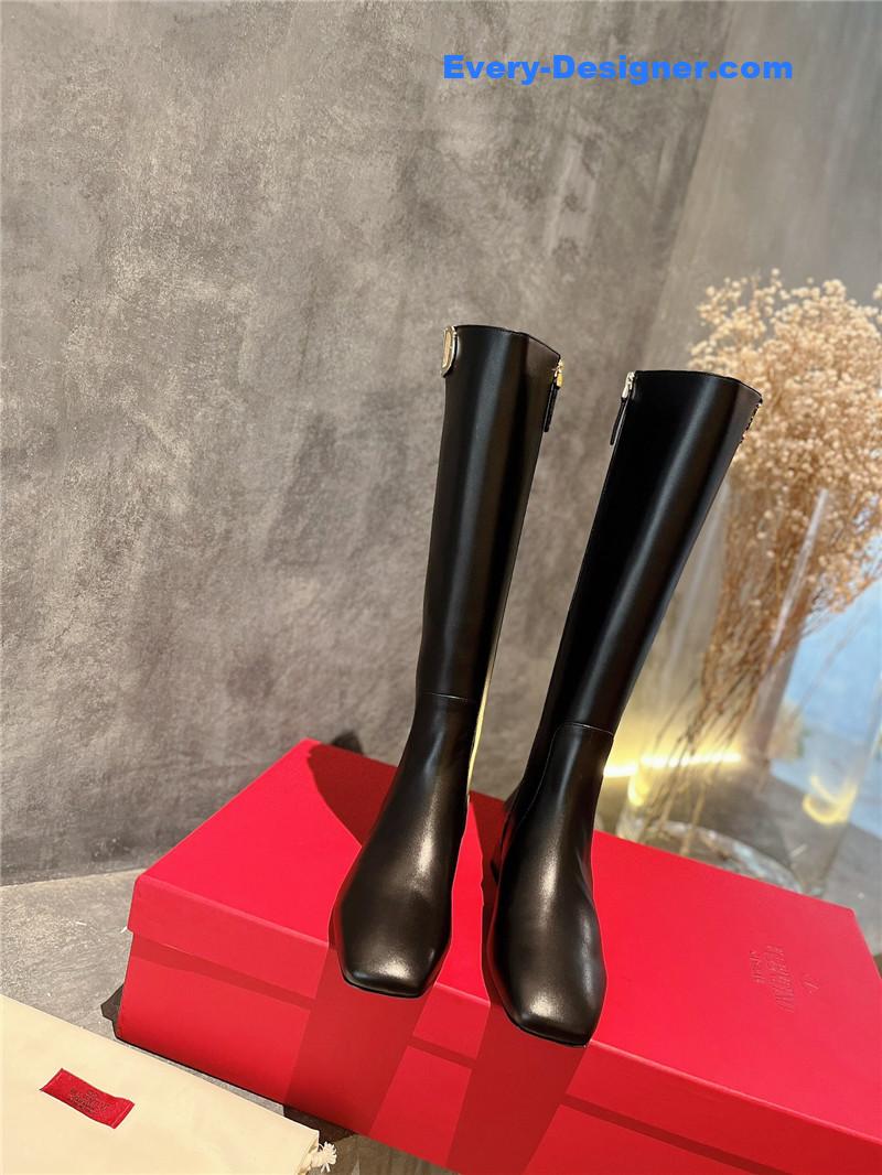 Va1e*ntin0 leather outsole mid boots