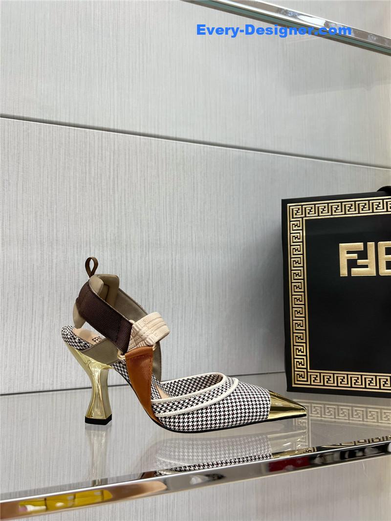 F**di classic houndstooth jacquard pumps