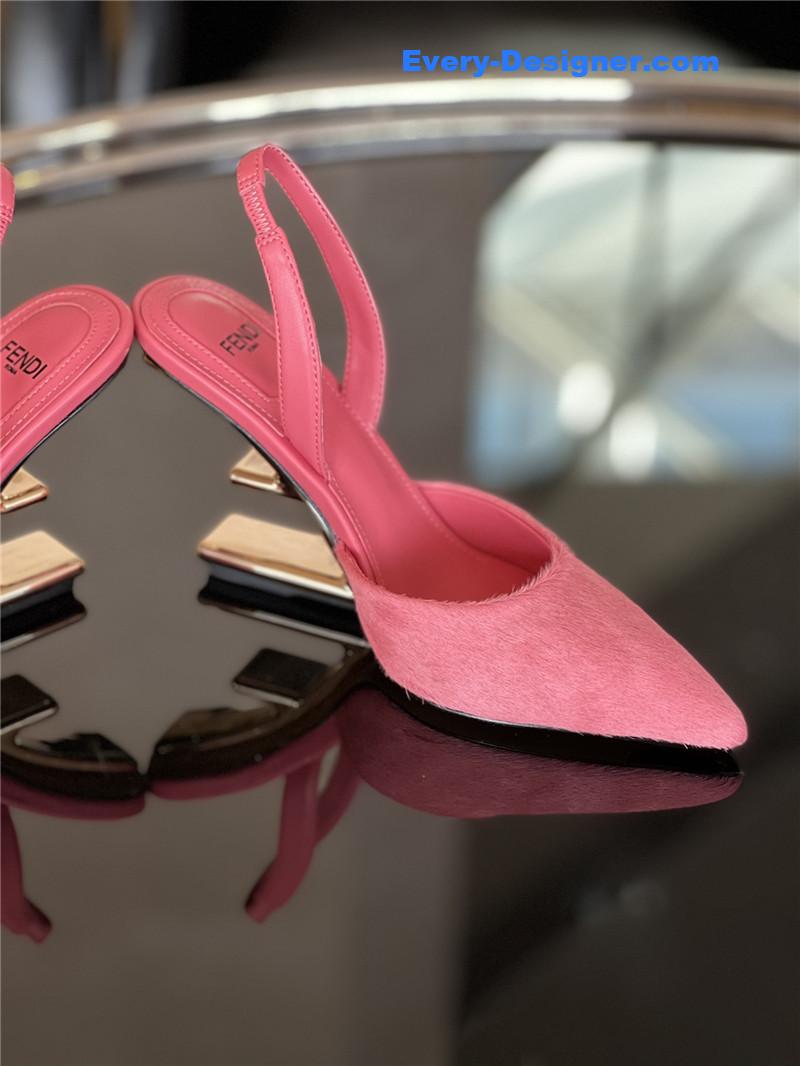 F**di horsehair slingback high heels