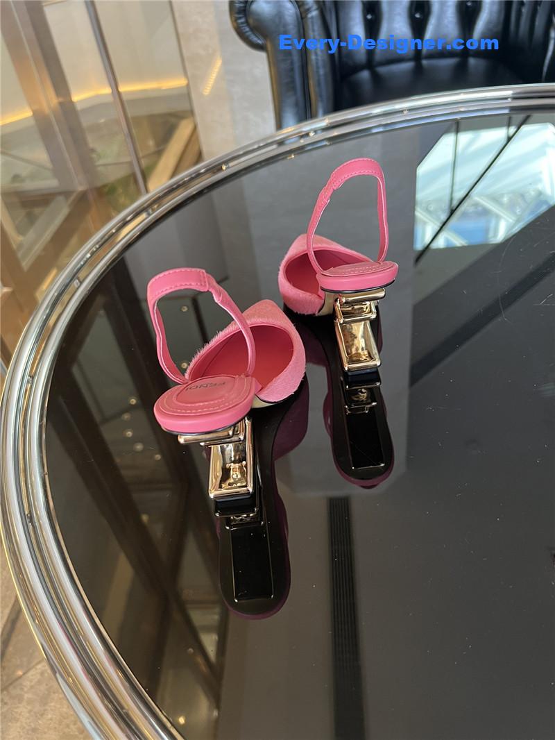 F**di horsehair slingback high heels