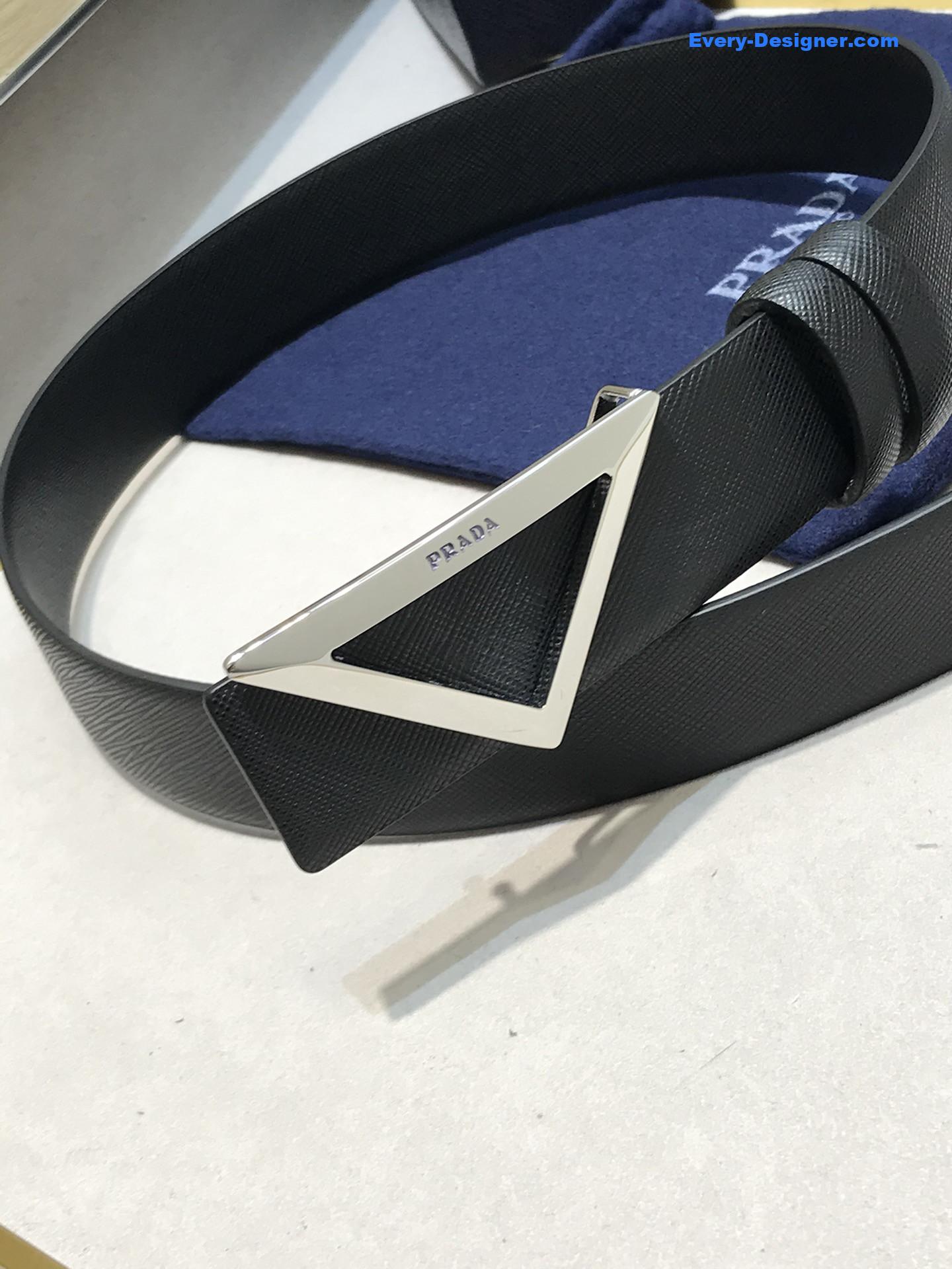 Pra*a saffiano leather belt