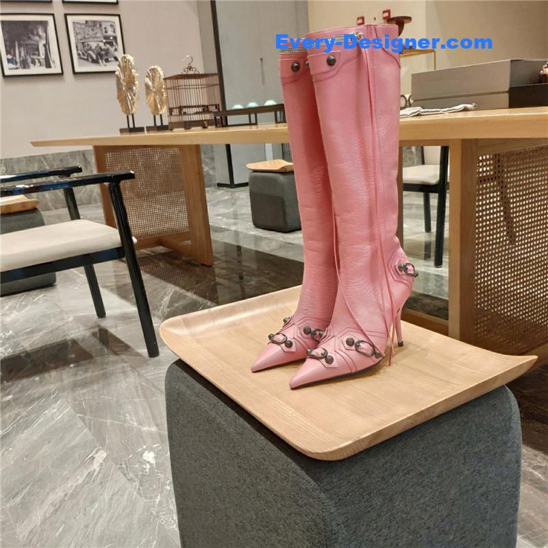 Ba1en*iaga lemon point toe side zip tall boots