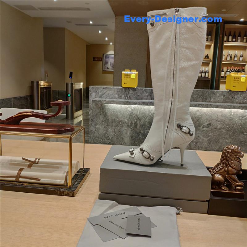 Ba1en*iaga lemon point toe side zip tall boots