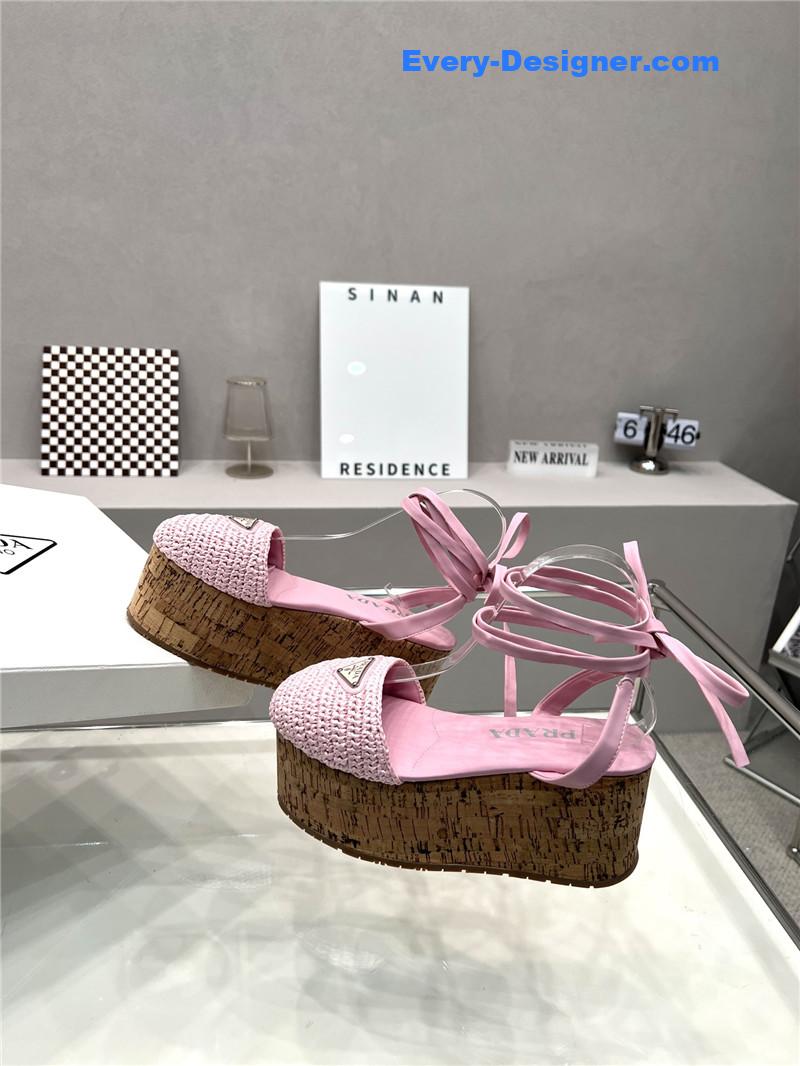 Pra*a woven platform strappy sandals