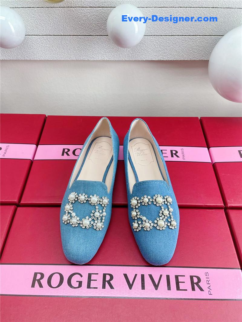 roger u1u1er pearl embroidered buckle loafers