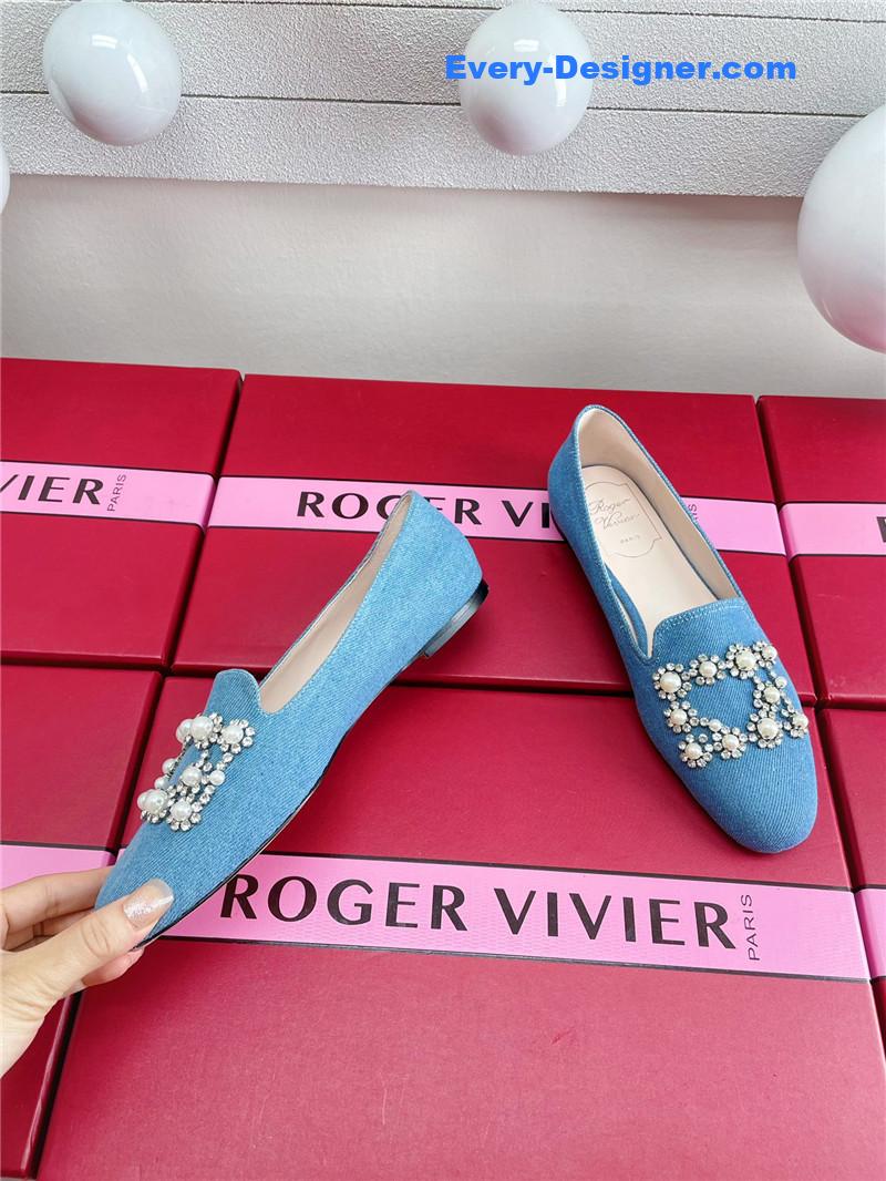 roger u1u1er pearl embroidered buckle loafers