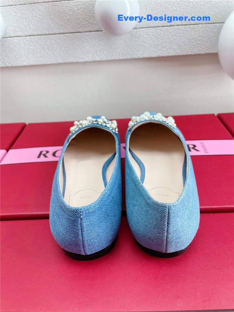 roger u1u1er pearl embroidered buckle loafers
