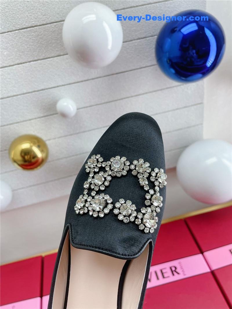 roger u1u1er pearl embroidered buckle loafers