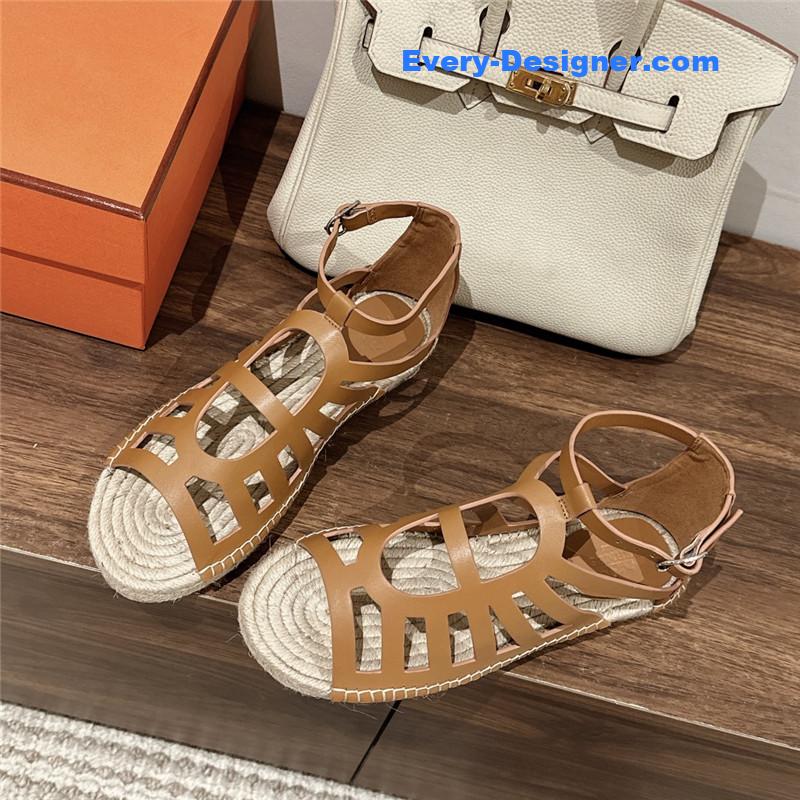 H**me5 cutout pig nose espadrille sandals