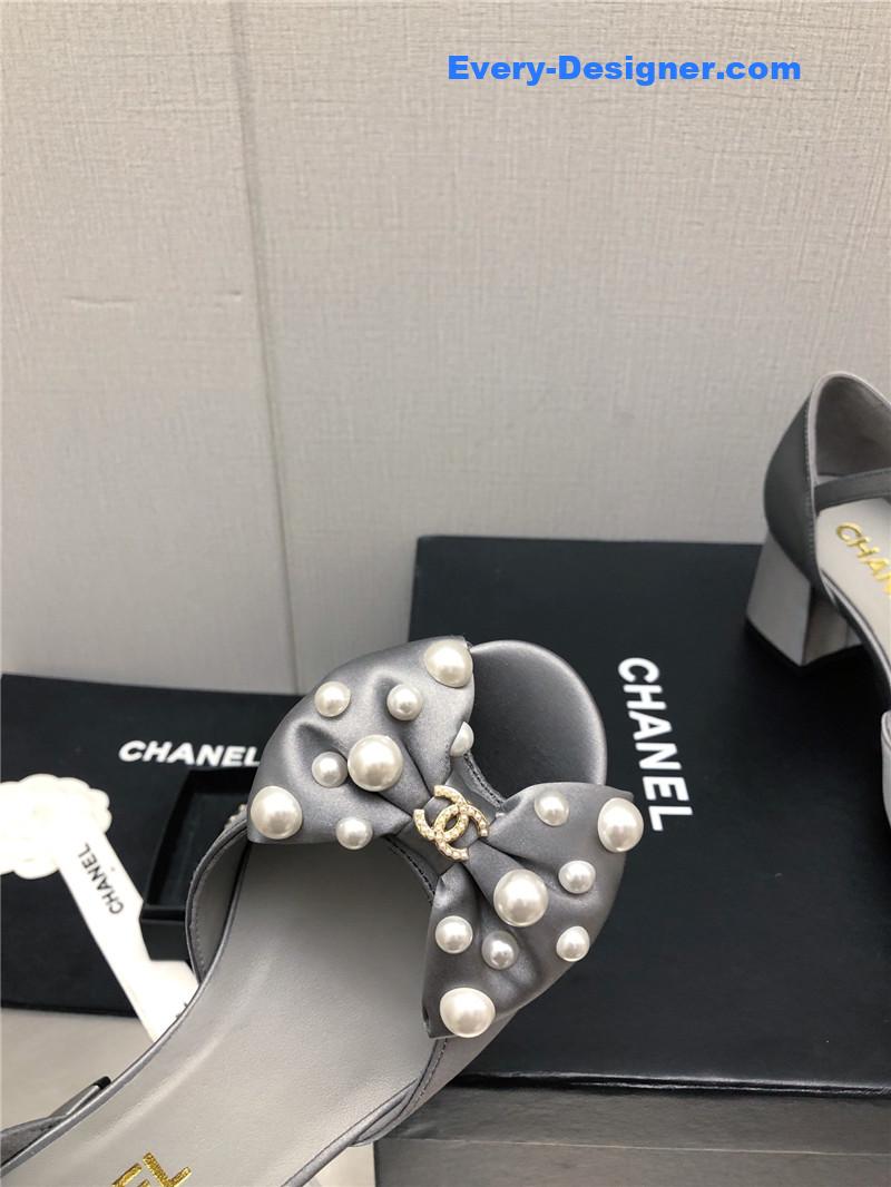 CC new small fragrant pearl buckle Mary Jane shoes