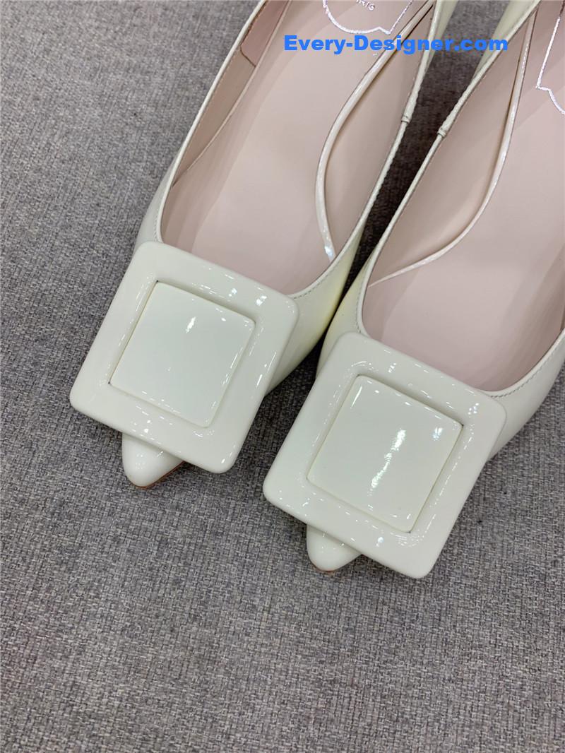 roger u1u1er new leather buckle cat heel shoes