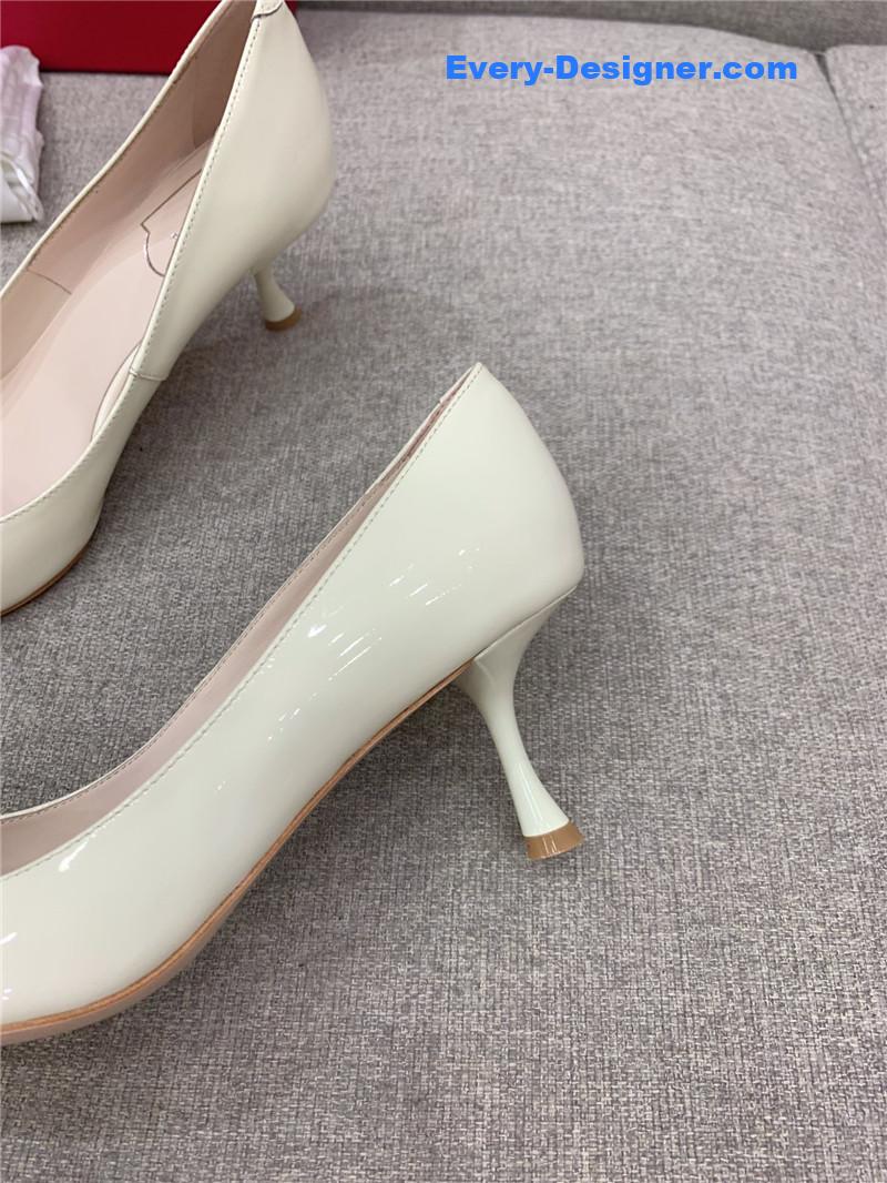 roger u1u1er new leather buckle cat heel shoes