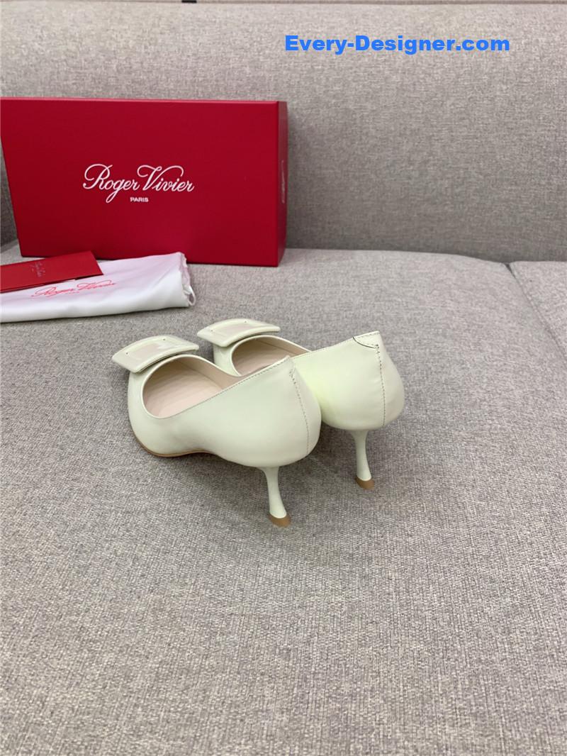 roger u1u1er new leather buckle cat heel shoes