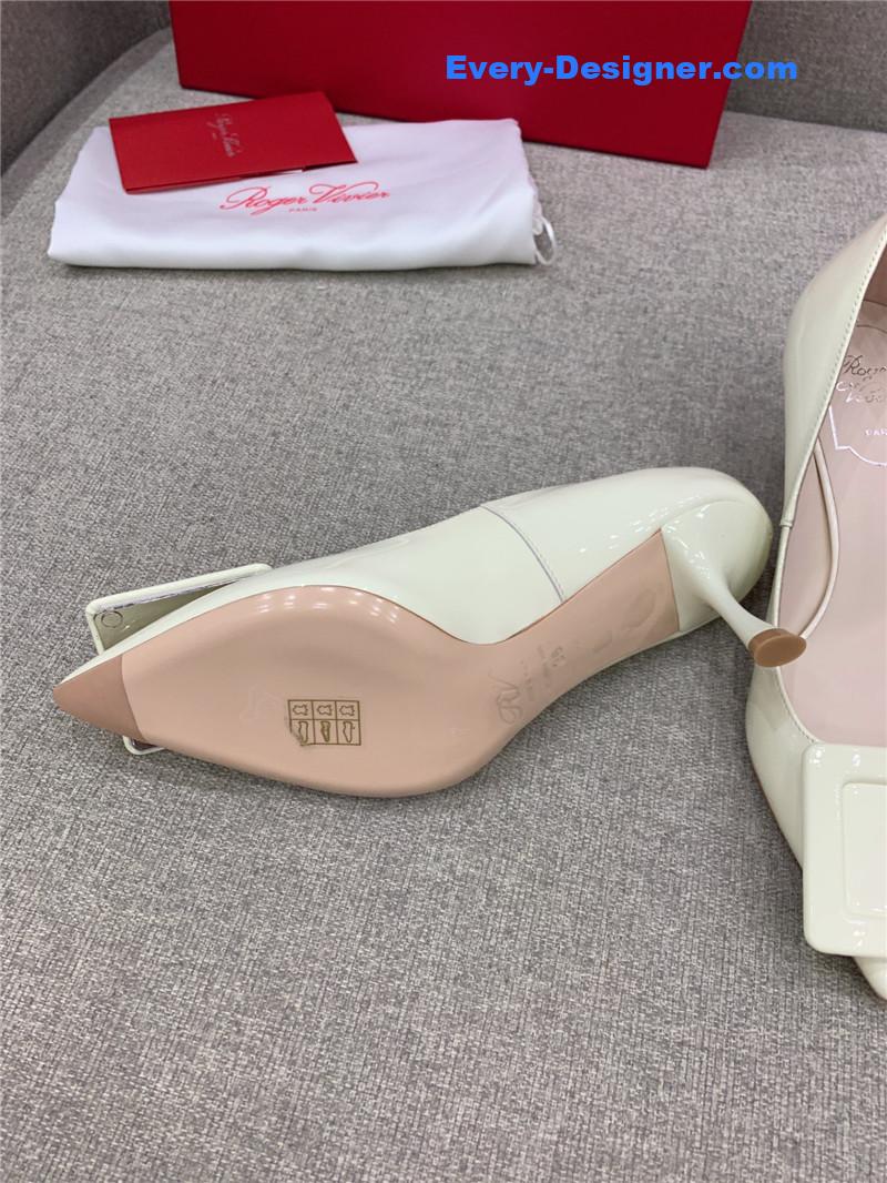 roger u1u1er new leather buckle cat heel shoes