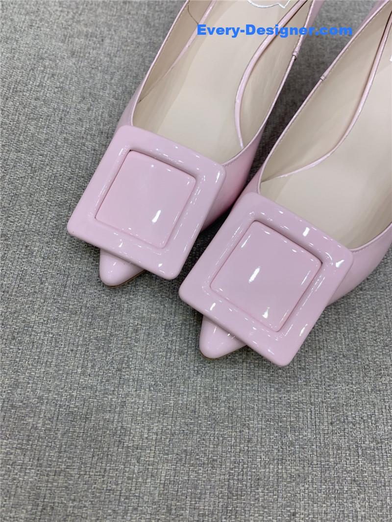 roger u1u1er new leather buckle cat heel shoes