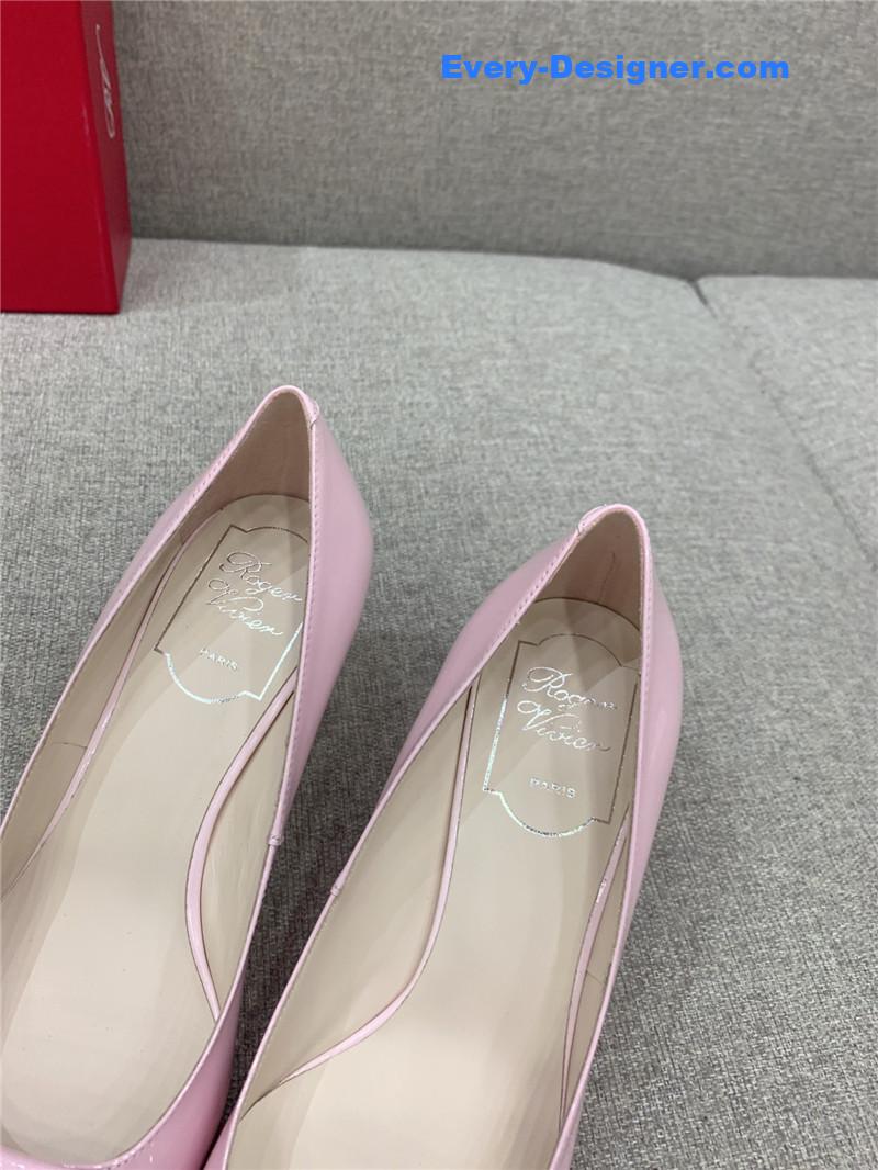 roger u1u1er new leather buckle cat heel shoes
