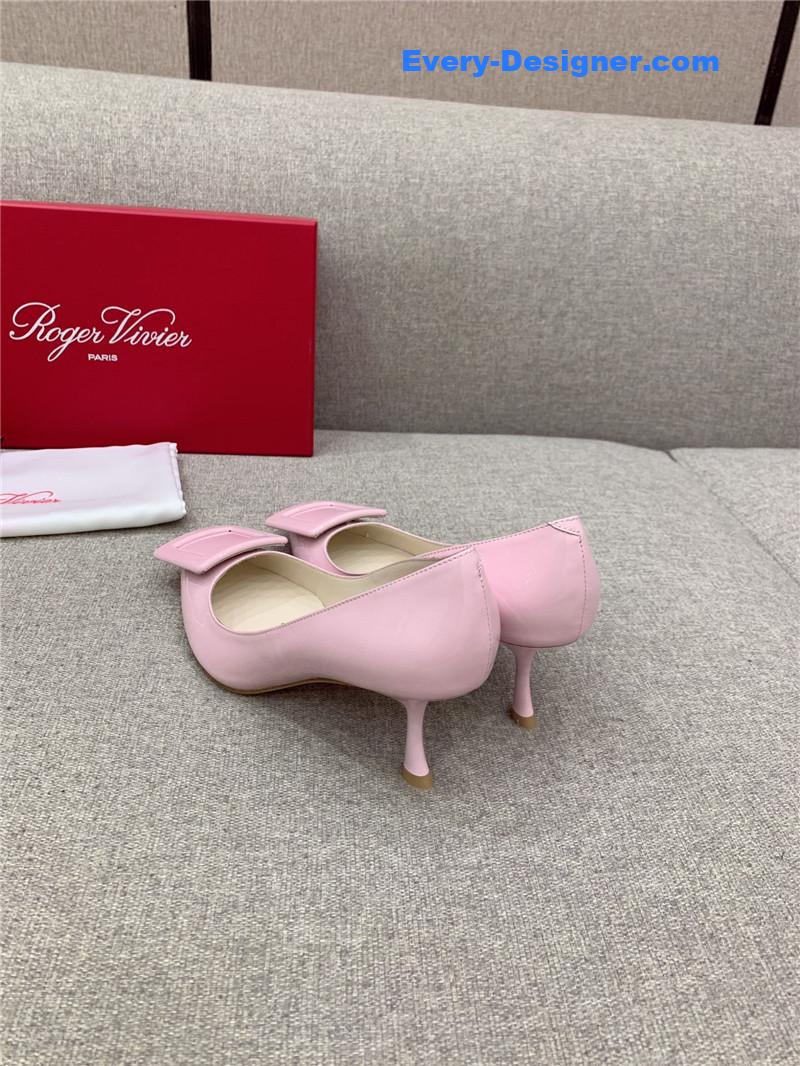 roger u1u1er new leather buckle cat heel shoes