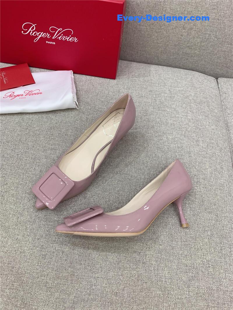 roger u1u1er new leather buckle cat heel shoes