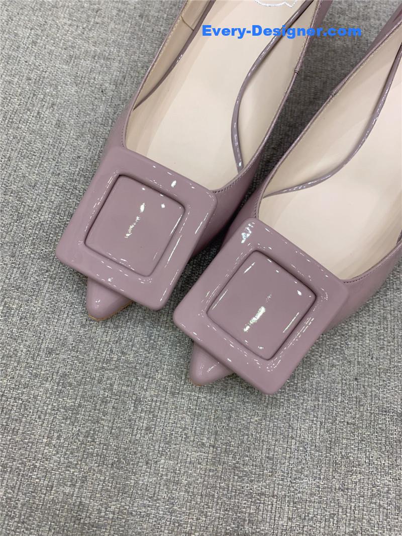 roger u1u1er new leather buckle cat heel shoes