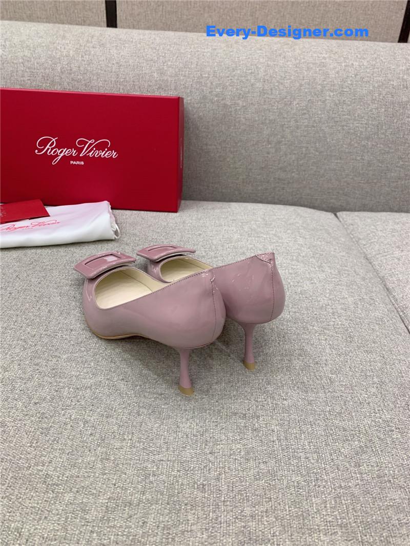 roger u1u1er new leather buckle cat heel shoes