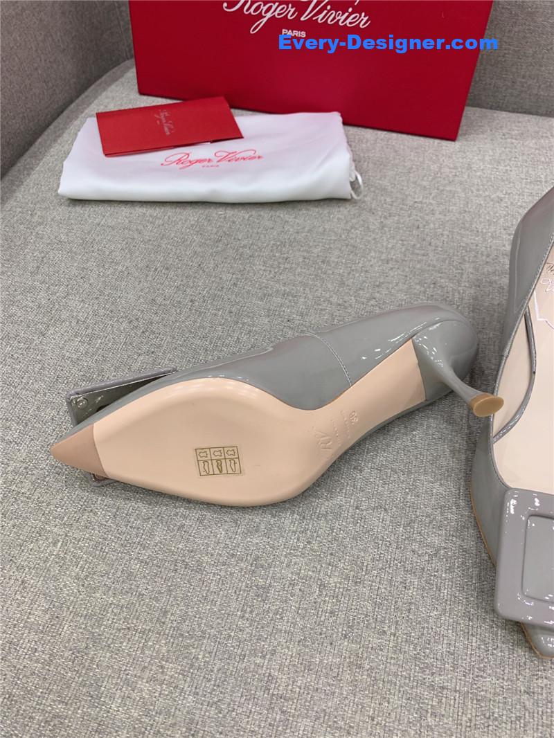 roger u1u1er new leather buckle cat heel shoes