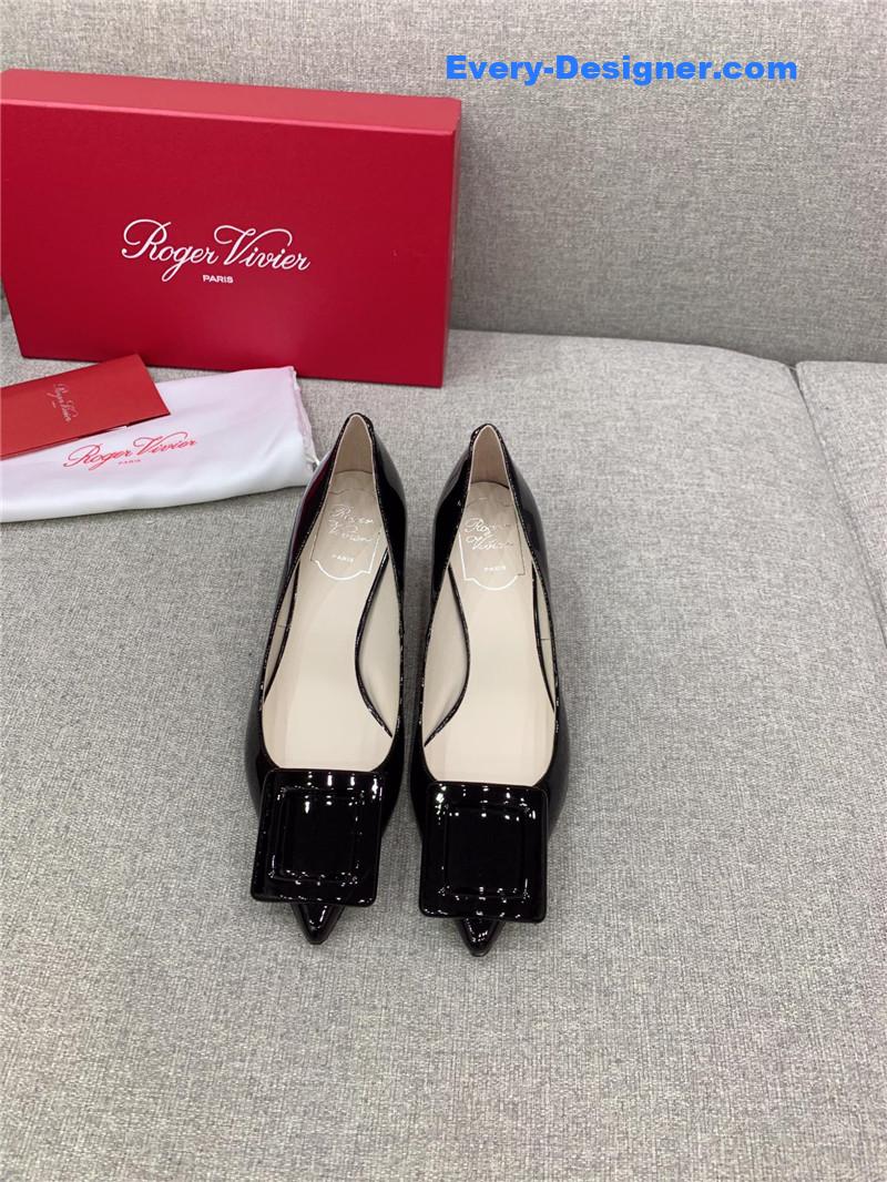 roger u1u1er new leather buckle cat heel shoes