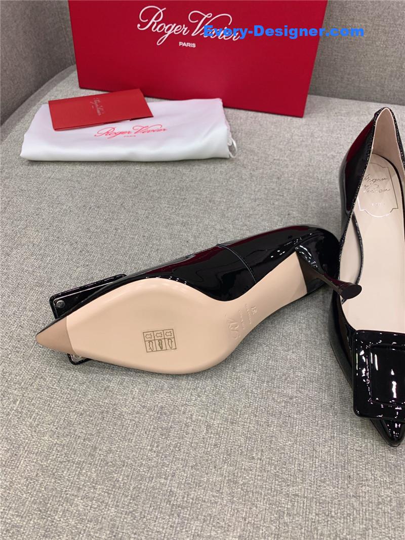 roger u1u1er new leather buckle cat heel shoes