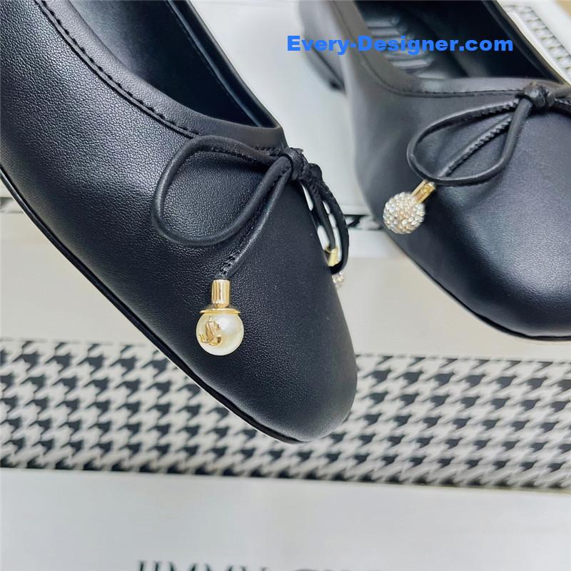 J1m*y Ch00 pearl bow ballerina flats