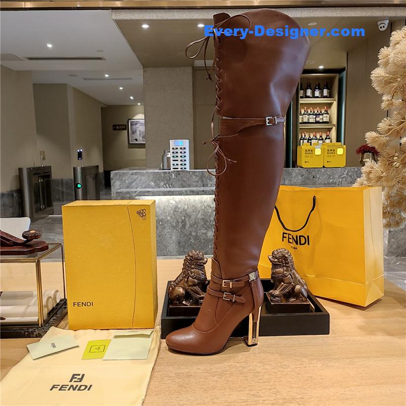 F**di knee high lace up boots