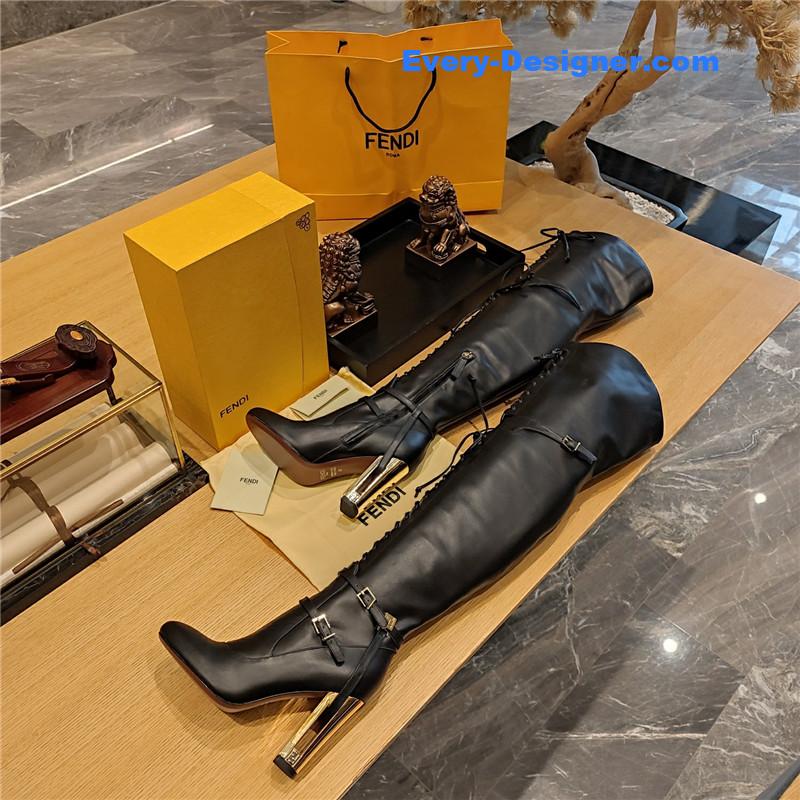 F**di knee high lace up boots