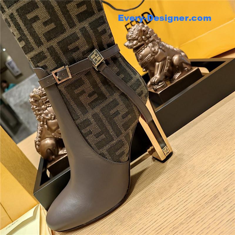 F**di electroplated high heel boots