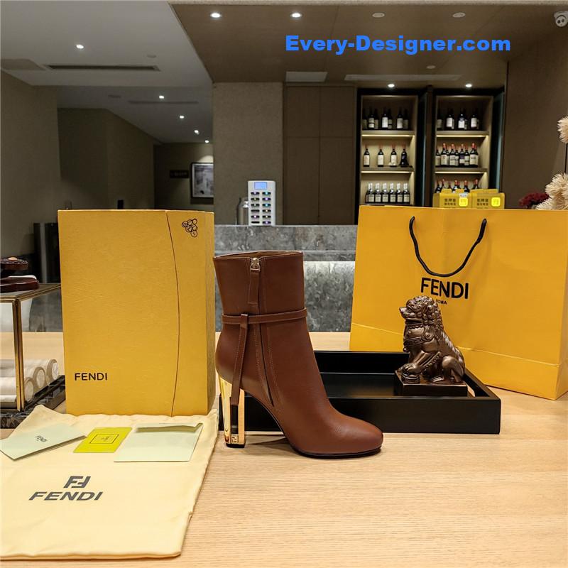 F**di electroplated high heel ankle boots