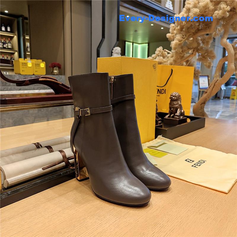F**di electroplated high heel ankle boots