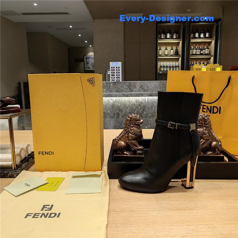 F**di electroplated high heel ankle boots