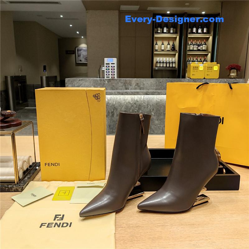 F**di pointed toe high heel ankle boots
