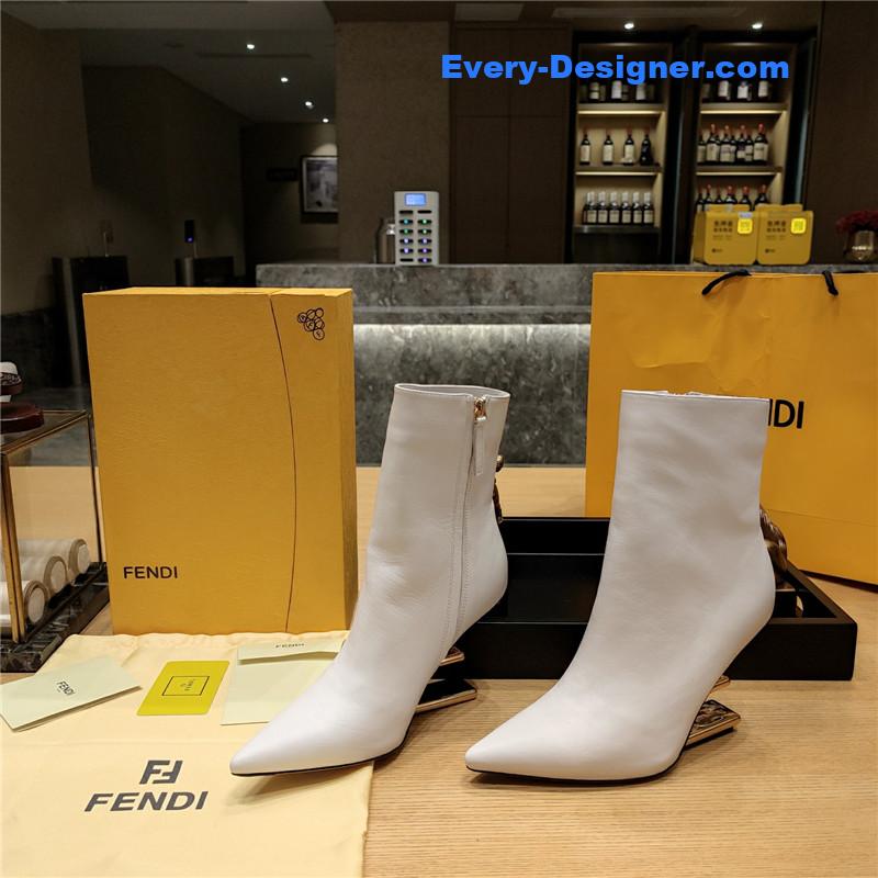 F**di pointed toe high heel ankle boots