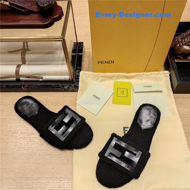 F**di lamb wool series slippers