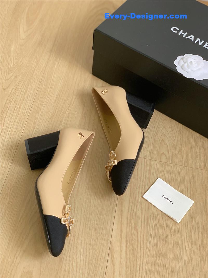 cc double c butterfly D1am0nd buckle shoes
