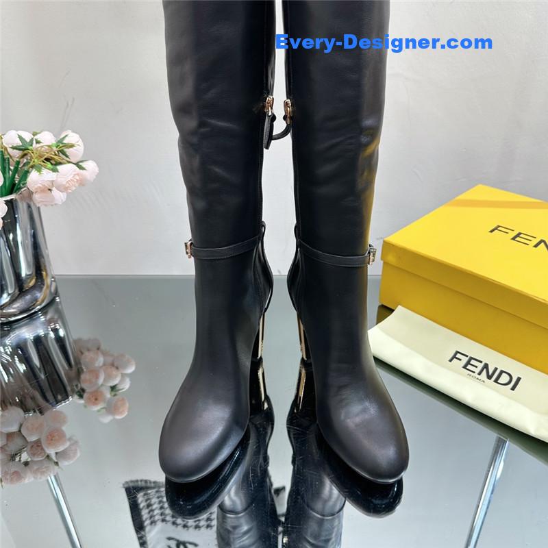 F**di hollow chunky heel ankle boots