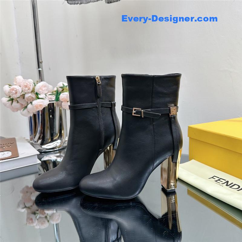 F**di hollow chunky heel ankle boots