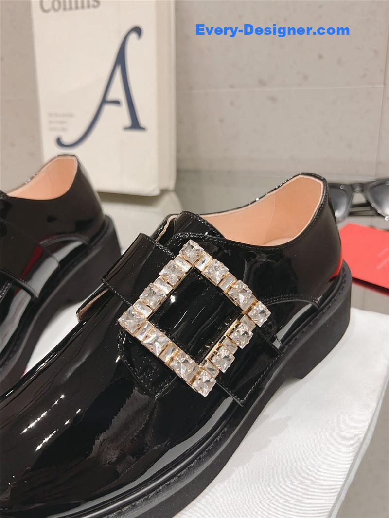 roger u1u1er metal buckle derby shoes