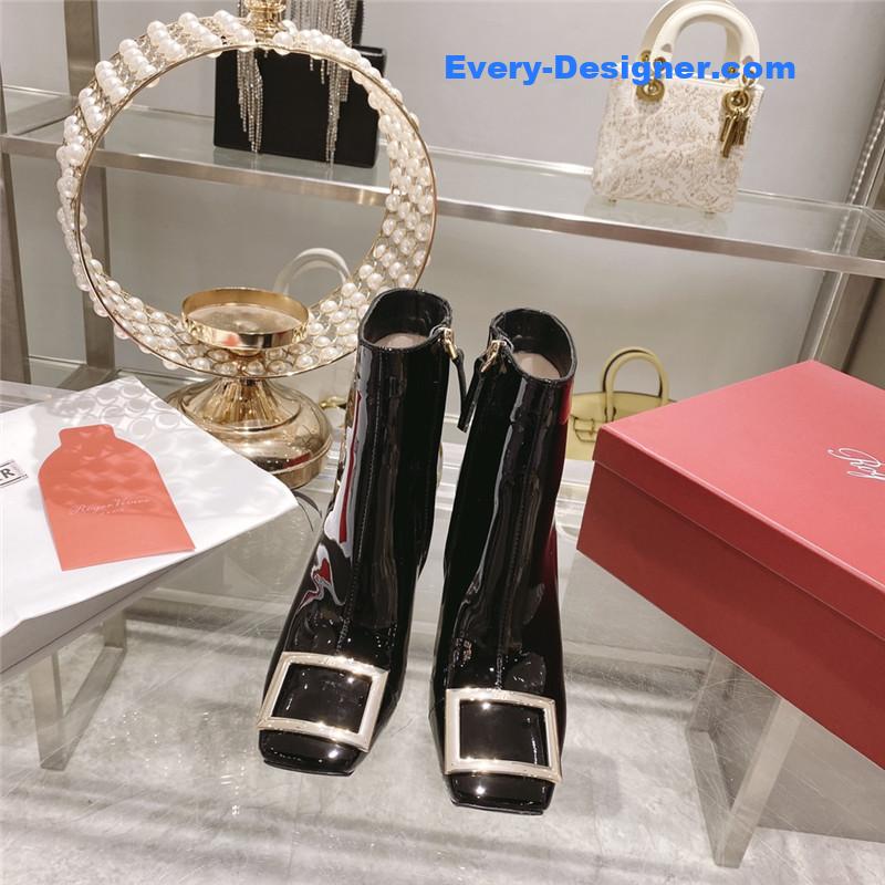 roger u1u1er metal square buckle ankle boots