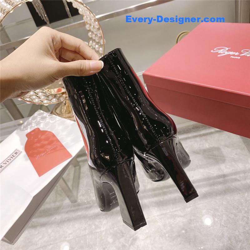 roger u1u1er metal square buckle ankle boots