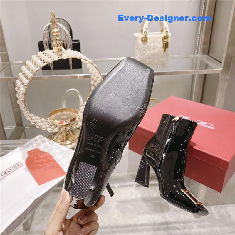 roger u1u1er metal square buckle ankle boots