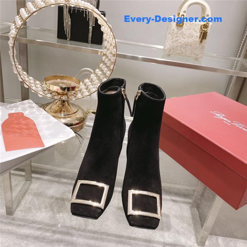 roger u1u1er metal square buckle ankle boots