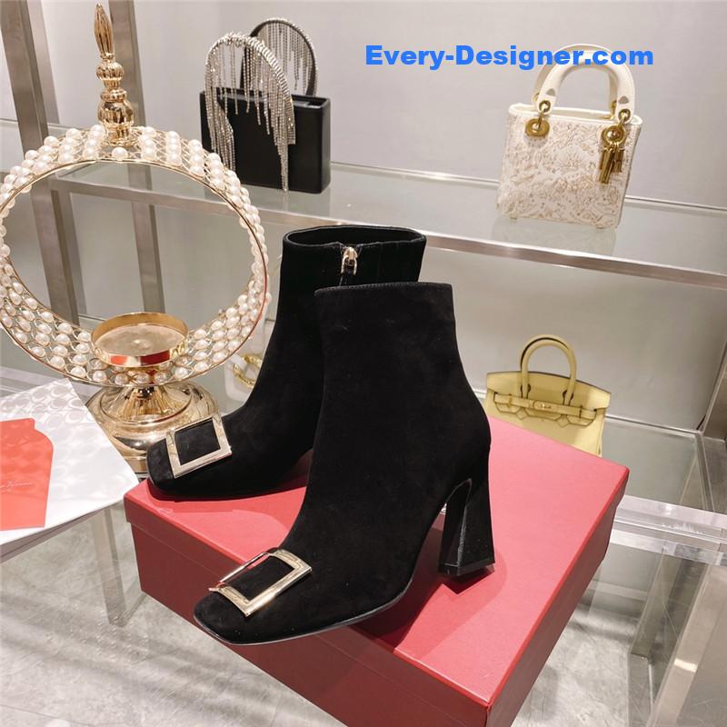 roger u1u1er metal square buckle ankle boots