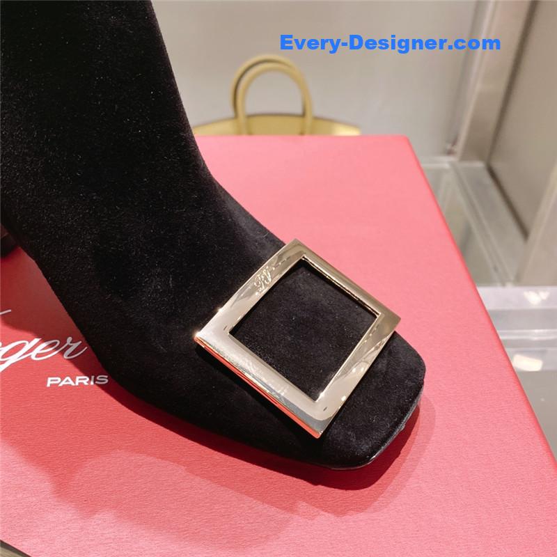roger u1u1er metal square buckle ankle boots