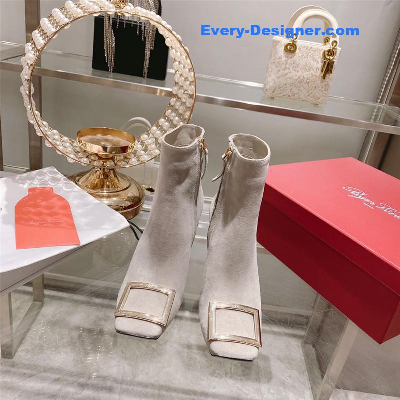 roger u1u1er metal square buckle ankle boots