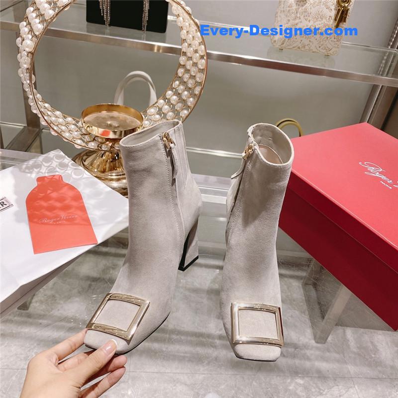 roger u1u1er metal square buckle ankle boots